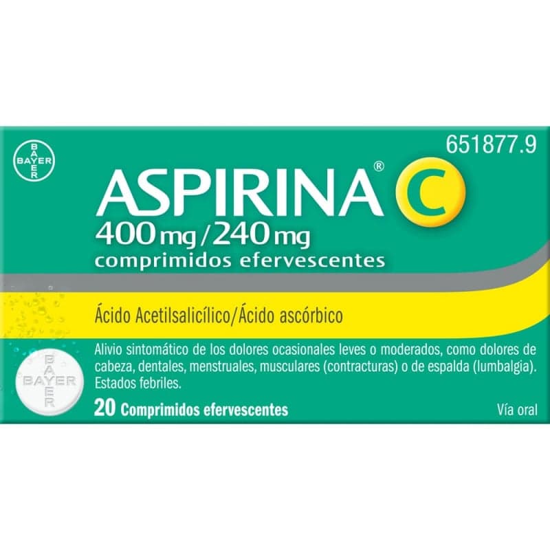 Bayer Aspirina C 400/240mg 20 comprimidos efervescentes