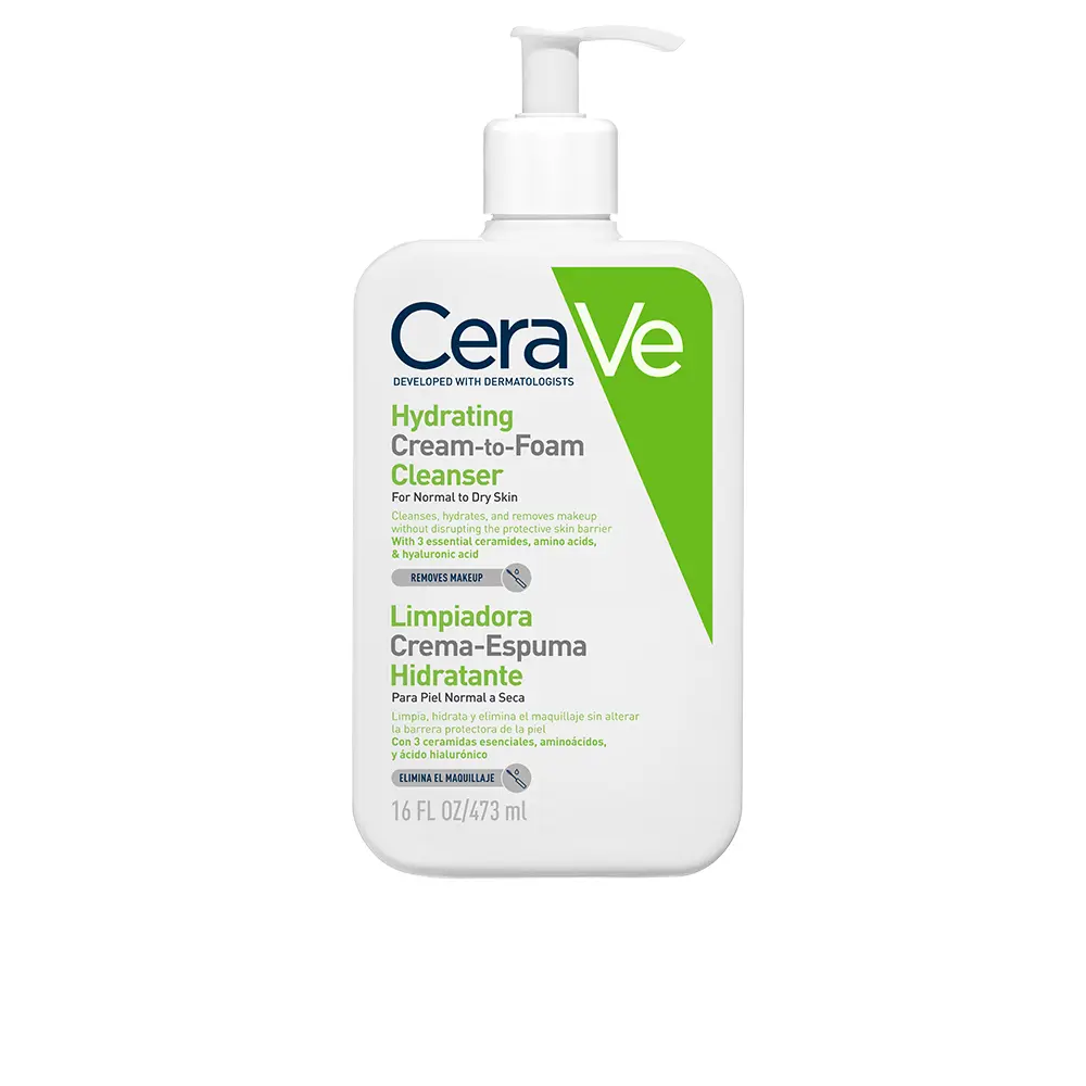 Cerave Gel limpiador cream to foam hidratante 473ml