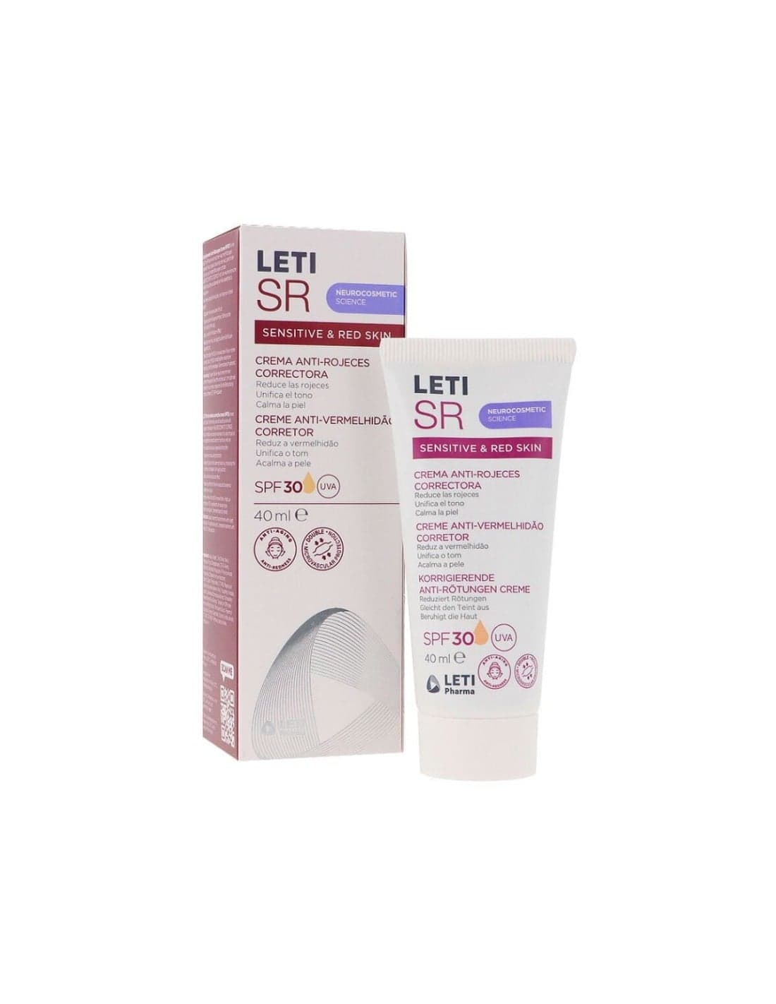 LetiSR Crema Anti-Rojeces Correctora SPF30 40ml